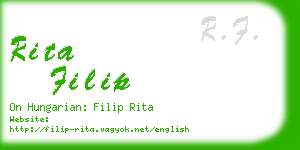rita filip business card